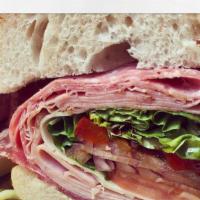 Big Mike Combo · Mortadella, ham, salami, capicola and provolone.