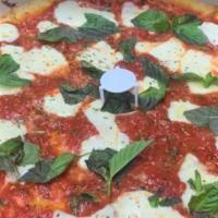 Margherita Pizza · Favorite. Plum tomatoes, garlic, fresh mozzarella and basil.