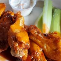 Buffalo Style Wings (10-Pcs) · Choice of one sauce on orders of 10 and 18 pieces. We offer 2 sauces ( or split flavors ) an...