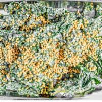 White Sesame Kale Salad · VEGAN. Cooling Yuzu Vinaigrette, Shio Kombu.. (Contains Gluten but can be made Gluten Free)