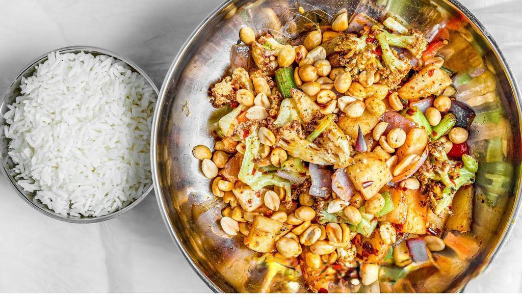 Mission Kung Pao · Choice of: Pastrami or Flowering Cauliflower (Vegan. Home Fries, Explosive Chili, Peanuts, Side of Rice. . *now gluten free and celiac friendly