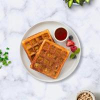Drizzle On Waffle · Classic homemade waffles served with maple syrup.