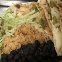 Quesadillas · Served with Rice & Beans - Chicken - Beef -Veggies