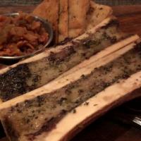 Bone Marrow · Rosemary, thyme, sea sat, honey-fig jam, toasted challah.