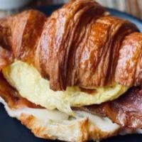 Bacon, Egg And Cheese · Bagel or croissant with bacon, egg, and cheese.