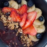 Acai Bowl · Acai, granola, banana and berries.