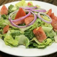 Mediterranean Salad · Deliciously fresh Mediterranean salads made daily with romaine lettuce, red onion, cucumber ...