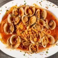 Linguini Clam Sauce · Linguini flavored with fresh clams in your choice of red or white sauce.