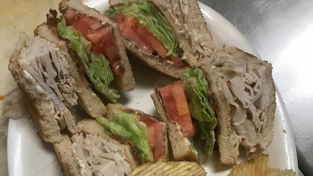Wise Guys Club · Your choice of BLT, ham, roast beef, turkey or tuna salad stacked with bacon, lettuce, tomato, and mayonnaise. Placed between three slices of lightly toasted white or wheat bread.
