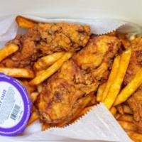 Chicken Tenders · Breaded chicken strips, juicy and succulent on the inside and crispy on the outside.