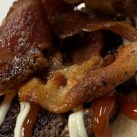 Bacon Burger · Dave's Perfectly Seasoned Fresh Beef Blend 
topped with Bacon