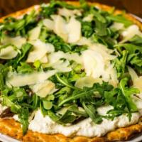 Truffle Mushroom Pizza · Seasonal mushrooms, arugula, and ricotta cheese.