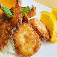 Coconut Shrimp (6Pcs) · Deep fried shrimp mixed with bread crumbs and tempura flour served with plum sauce.