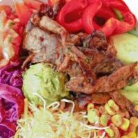 Frida'S Salad Bowl · CHOOSE Grilled Chicken, BBQ Pulled Pork, Ground Beef, or Grilled Veggies. Local Mixed Greens...
