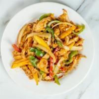 Mango Chicken · Popular. Mango, red onions, pepper, sweet pea pod, chicken, and sweet and sour.