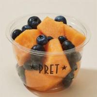 Cantaloupe & Blueberry Pot · A refreshing pot of diced cantaloupe and blueberries.