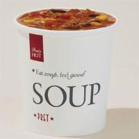 Turkey Chili Soup Small · Ground turkey, kidney beans, diced tomatoes, onions, red peppers and corn in a rich chicken ...