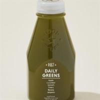 Daily Greens · A healthy and delicious blend of apple, cucumber, spinach, celery, banana, and a hint of jal...