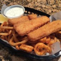Fish & Chips · Golden battered cod served with crispy fries.