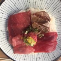 Tuna Special Don · Mix of different part blue fin tuna .include lean tuna.yaki tuna toro and toro .osinko&Side ...