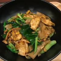 Pad See Ew · Stir-fried flat noodles with Chinese broccoli & egg in sweet brown sauce.