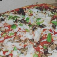 Ocean'S Veggie Pizza · Fresh mushroom, onions, green peppers, black olive, pineapple, sausage, ground beef, bacon, ...