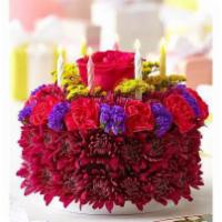 Birthday Flower Cake ® Purple · Be the reason their birthday takes the cake! Crafted from fresh roses, mums, carnations and ...