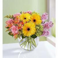 Bouquet Of Blooms · Our charming modern approach to a wildflower garden arrangement features pink carnations, ye...