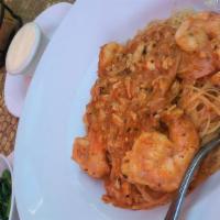 Angel Hair Pasta · Shrimp and crabmeat in a tomato cream sauce.