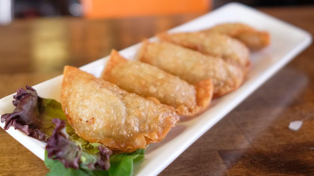 Bulbap Spicy Chicken Mandoo · House-made spicy chicken dumpling fried to crisp. five pc per serving.