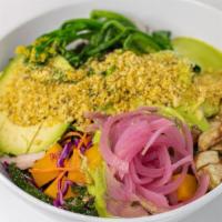 The Green Bowl · powerslaw | seasonal roasted veg | avocado |
citrus parsley pesto | pickled red onion | mac ...