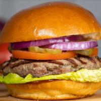 Classic Burger · American beef patty, lettuce, tomato, onion, and mayo on a warm classic bun. Add fries for a...