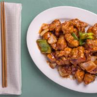 Sweet And Sour Chicken · Served with fried rice, or white rice, or pork rice, or brown rice and egg roll, and or brow...