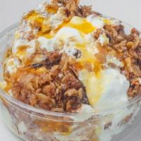 Peachy Mango Cobbler · Light & fluffy OG mousse layered with graham crackers and peach chutney.. topped with homema...