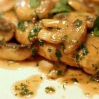 Chicken Marsala · With pasta, salad or french fries.