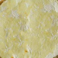 18In White Pizza · Round pie with mozzarella cheese, whole milk ricotta & grated romano cheese.