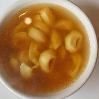 Tortellini In Brodo Soup · Cheese tortellini in a chicken broth.