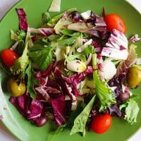 Sm Tri-Color Salad · Endive, radicchio, arugala, tomatoes & olives.
