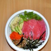 Tuna Bowl · Tuna, avocado, caviar w. sushi rice.