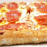Personal Pepperoni · 4 Slice of Deep Dish (Sicilian) Square Pepperoni pizza come with  12 oz free can Soda.