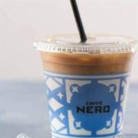 Iced Latte Regular (16Oz) · Two shots of espresso, milk and a touch of sweetness, poured over ice cubes.