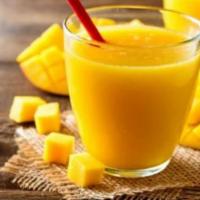 Mango Smoothie · Cold pasturized fresh mango smoothie.