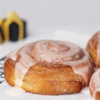 Cinnamon Bun · Made with warm dough and a delicious cream cheese frosting.