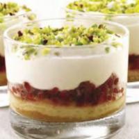 Raspberry Pistachio Dolce Jar · A delicate sponge cake with a layer of raspberries and mascarpone cream, topped with crushed...