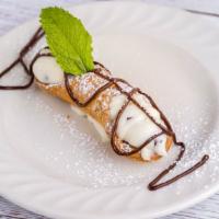 Classic Large Cannoli · Tube-shaped shells of fried dough filled with creamy stuffed ricotta impastata blended with ...