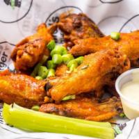 Buffalo Wings · With blue cheese dressing