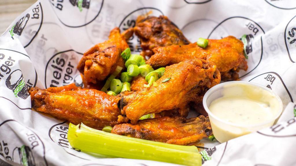 Buffalo Wings · With blue cheese dressing