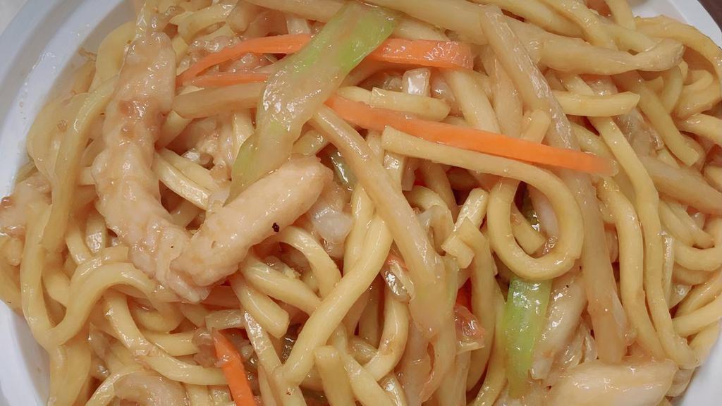 Chicken Lo Mein · Served with fried rice, or white rice, or pork rice, or brown rice and egg roll, and or brown rice and spring roll.