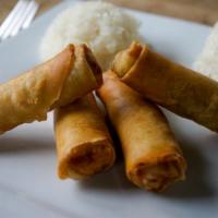 Spring Roll 春卷(4 Pcs,) · Come with homemade mustard and homemade ketchup mix.