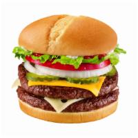 Classic Cheese Stack Burgers (1/2 Lb.) · three. (pre-cooked weight) 100% beef burger topped with melted cheese, thick-cut tomato, cri...